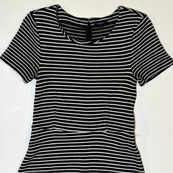 Madewell Gallerist Black & White Striped Knit Dress M - Picture 7 of 13